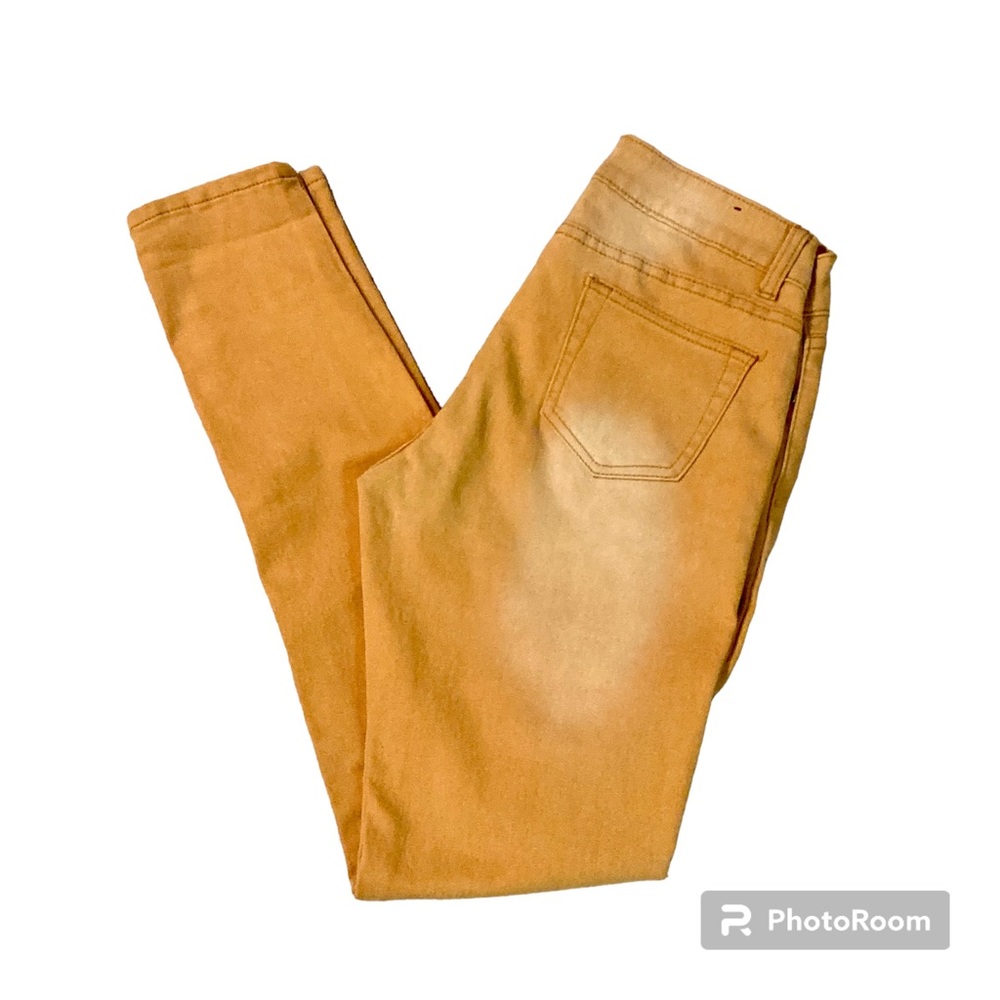 Ling Women’s Fall Orange Acid Wash Skinny Jeans Size 5/6